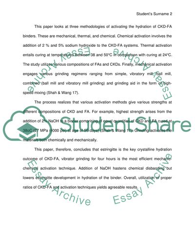 Development of Green Cement