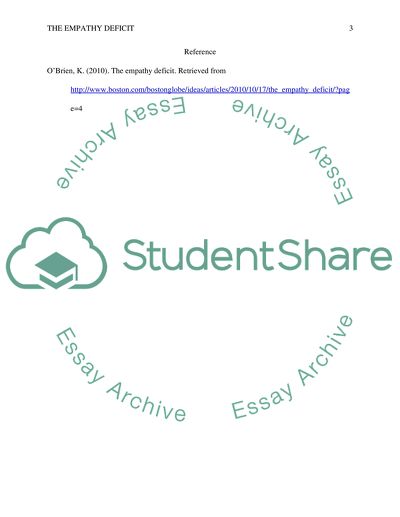 The Empathy Deficit - Analysis