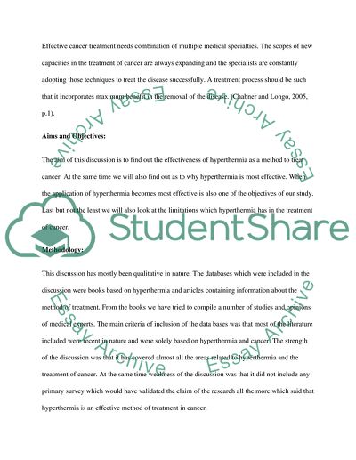 Hyperthermia Treatment for Cancer