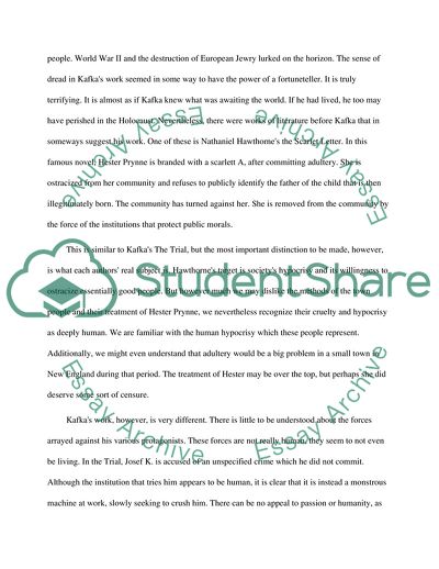 Kafka, Hawthorne, and Coetzee