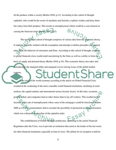 How to Respond to Global Financial Crisis