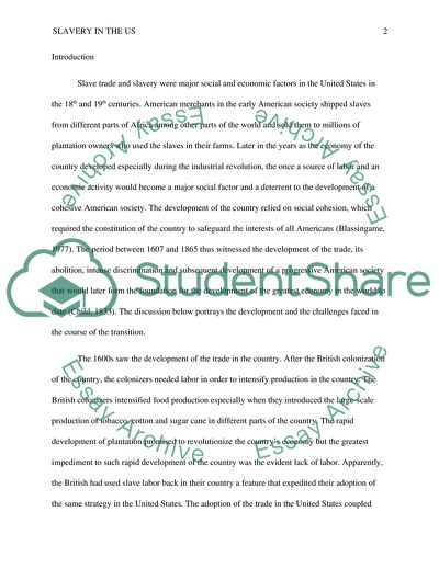 The Changing Place of Slaves and Slavery in the American Nation from 1607 to 1865