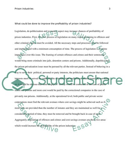 The Possibility of Running Prison Industries as Profit-Making Ventures