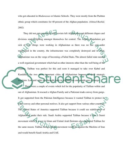 Cultural Analysis and History of the Taliban Community