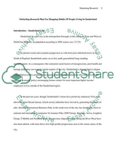 Research Plan for Shopping Habits in Sunderland