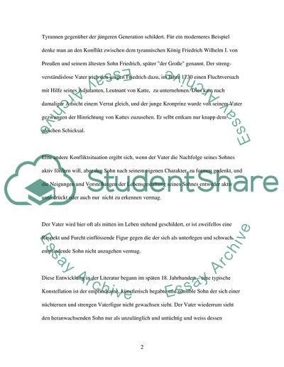 Extended Essay in German.Generationenkonflikt in der Literatur