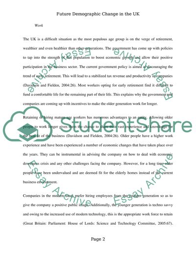 Future demographic change in the UK
