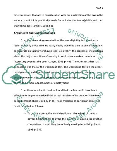 Poor Law Amendment Act of 1834