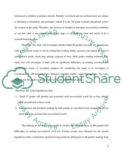 The Influence of Arabic Vowel Signs on the Accuracy and Speed of Reading