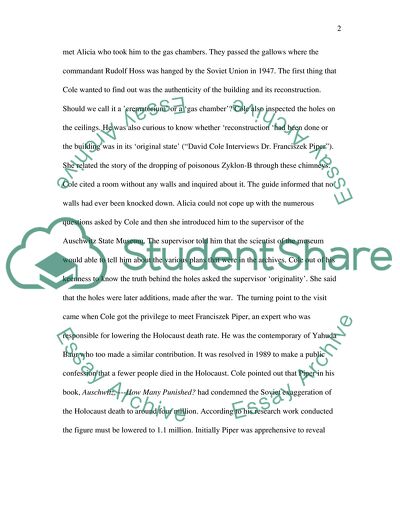 Analysis of David Cole Interviews Franciszek Piper Video