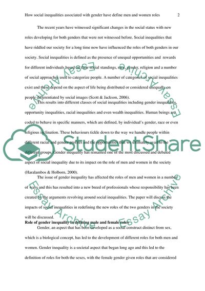 How Social Inequalities Define Men and Women Roles