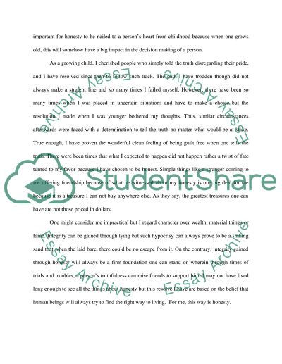 Honesty Is the Best Policy