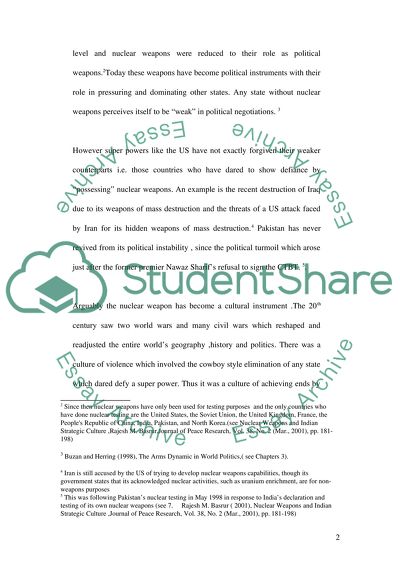 Strategic and Political Usage of Nuclear Weapons