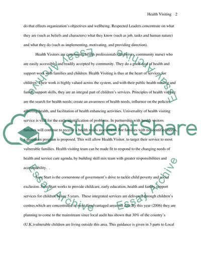 Leadership and Management in Health Visiting