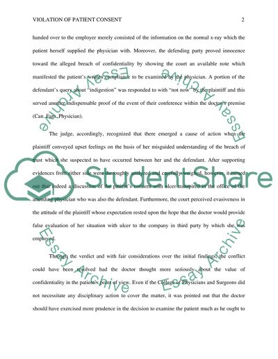 Violation of Patient Consent