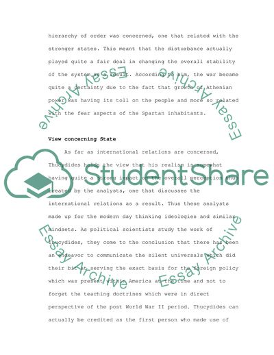 Thucydides and Waltz: Comparison