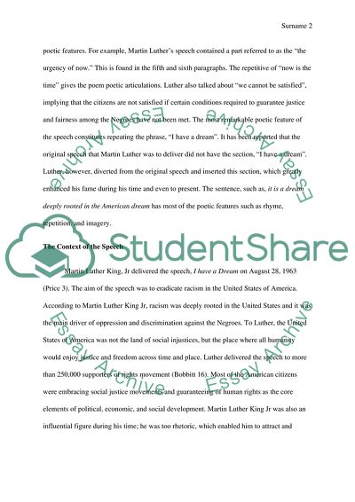 Oratorical Analysis of Martin Luther King Juniors Speech, I Have a Dream