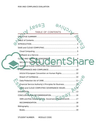 Risk and Compliance Evaluation