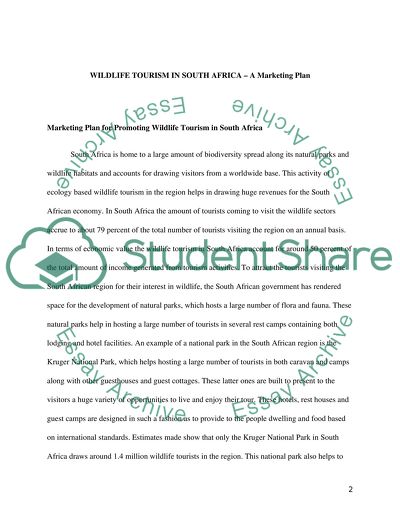 WILDLIFE TOURISM IN SOUTH AFRICA