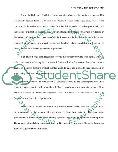 The Effect of Depression and Recession on Supply and Demand of Products