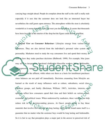 Consumer Behaviour at Gucci