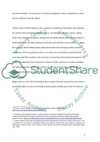 Law of Criminal Evidence Case Study