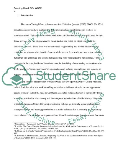 Should Sex Workers Be Considered Employees