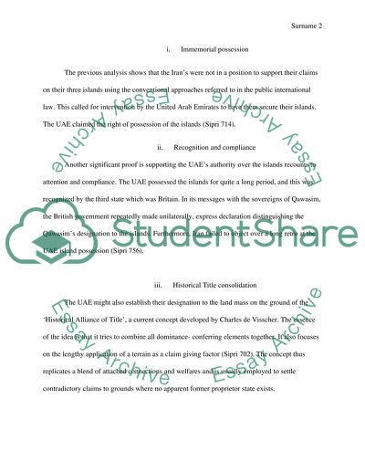 International Law: The USA and UAE