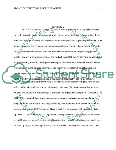 Ideals of Effective Nursing Practice