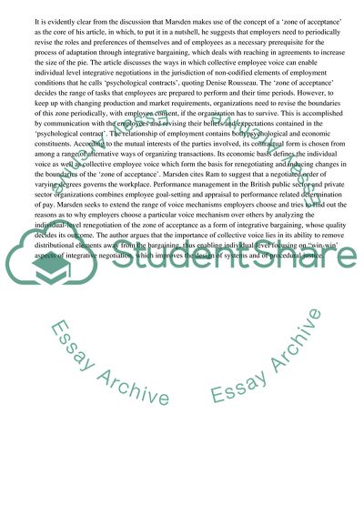 Influence of Employee Voice on Pay Determination