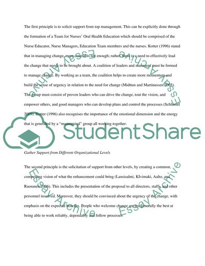 Report making a change