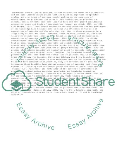 Value and Risks of Informal Social Networks in the Process of Knowledge Innovation