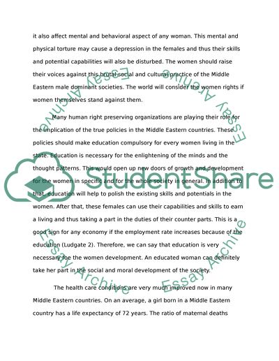 Women Inequality and Development in Middle East