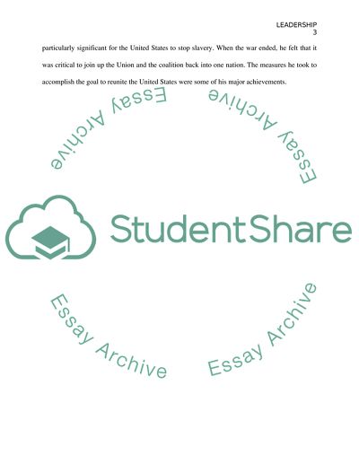 Leadership of Abraham Lincoln