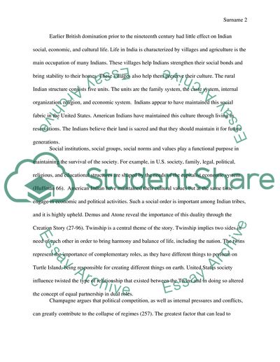 Social and Cultural Change of the Native American