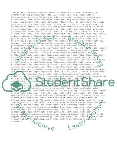 What changes have enabled Michael Porter to see Procurement (Purchasing) in a more strategic light