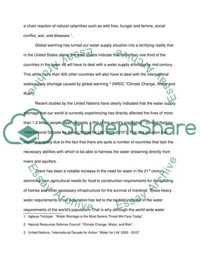 THE MOST SEVER THREAT WE FACE TODAY IS WATER SHORTAGE,DISCUSS