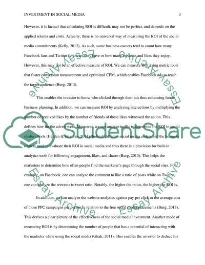 Investment In Social Media