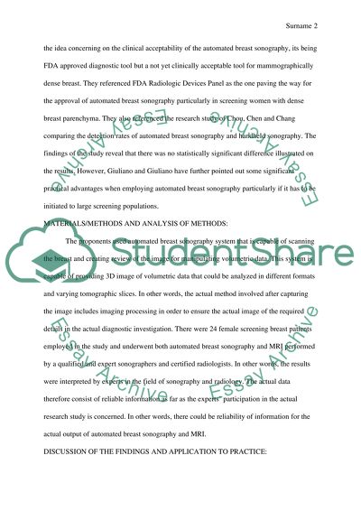 Use of Automated Breast Sonography