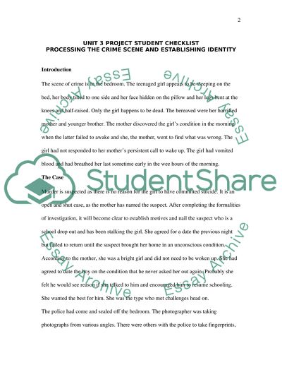 Processing the Crime Scene and Establishing Identity