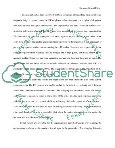 An Organizations Performance and Macro-environmental Factors