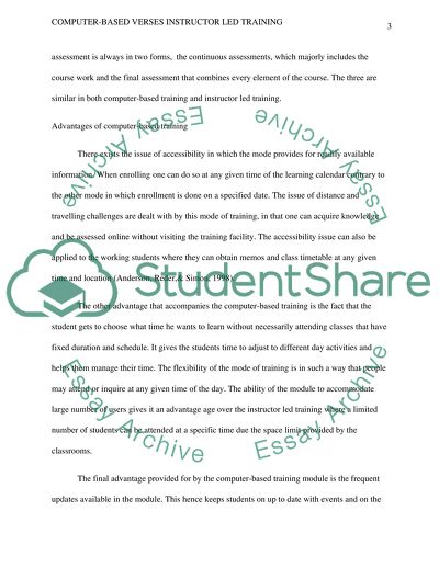 Computer Based Training vs.Instructor Lead Training