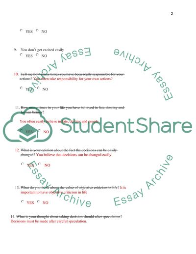 Questionnaire Based on Carl Jungs Personality Theory