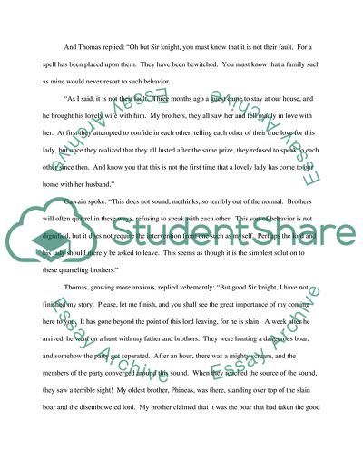 Exemplifying the Creative Writing - Sir Gawain and the Green Knight