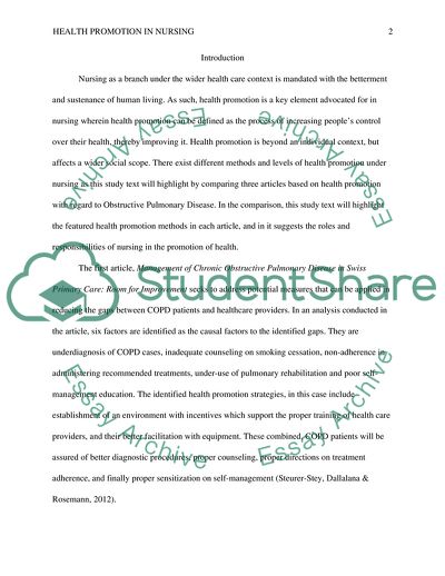 Health Promotion Methods in Nursing