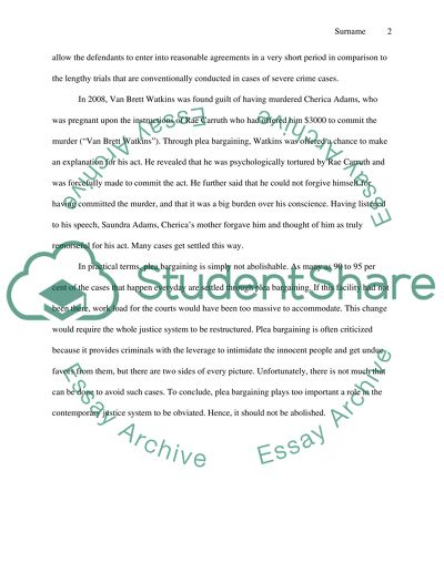 Discuss whether or not plea bargaining should be abolished