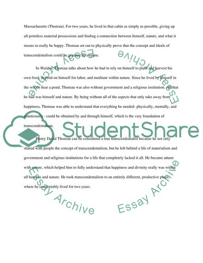 Was Henry David Thoeau a true transcendentalist