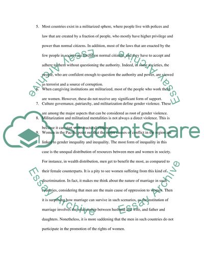 Gender and Militarization