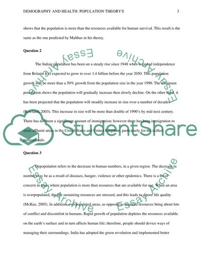 D3S: Demography and Health: Population Theorys