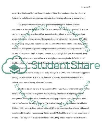 Biological and Psychological Methods of Stress Management